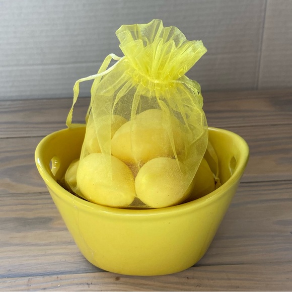 GIFT SET Soaps for Bathroom or Kitchen Sink Bowl of Lemons - Picture 4 of 16